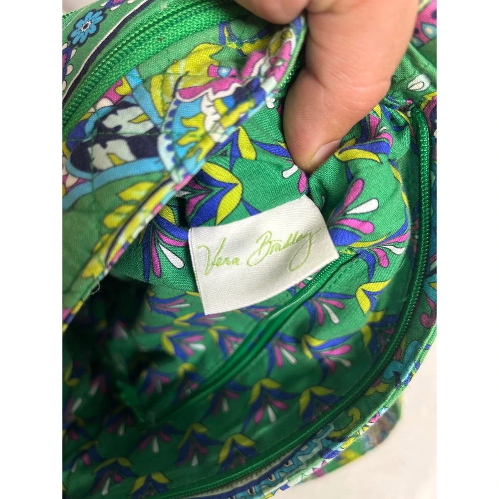 Boho Vera Bradley Women Small Green‎ Go Wild Paisley Quilted Crossbody Bag Purse